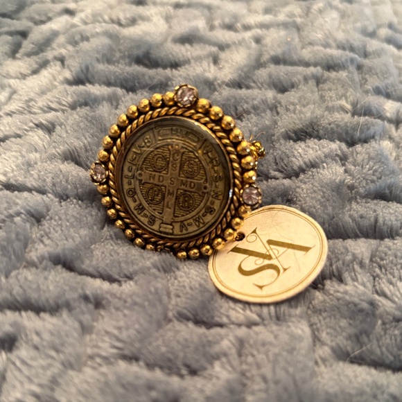 Virgins Saints & Angels Gold and Silver Medallion Brooch
